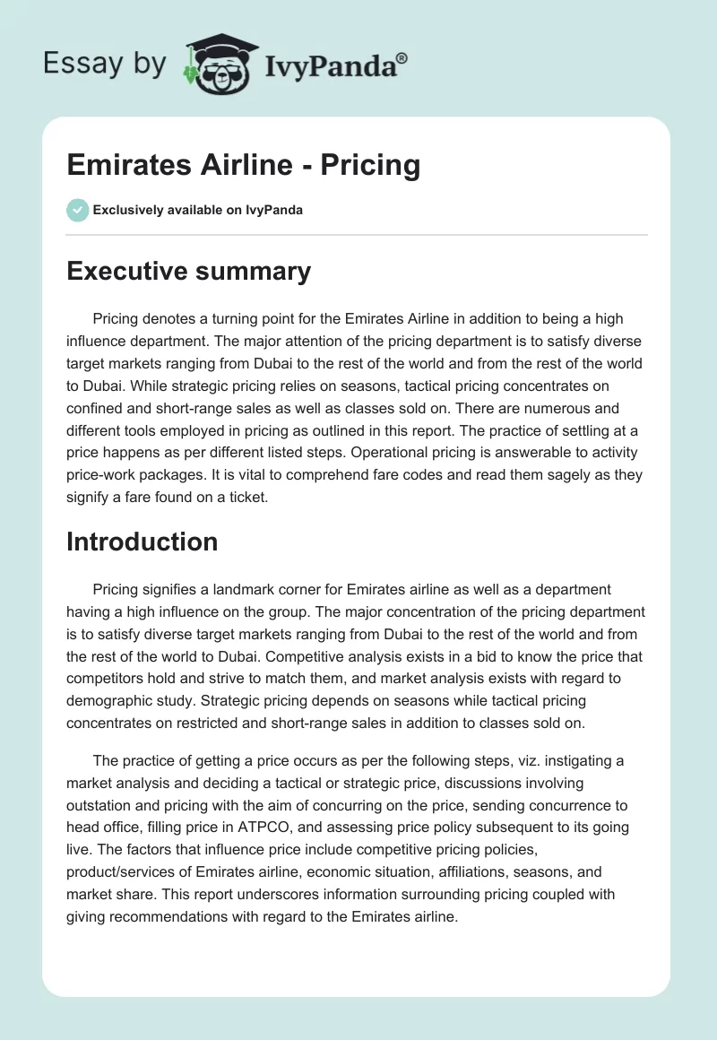 Emirates Airline - Pricing. Page 1