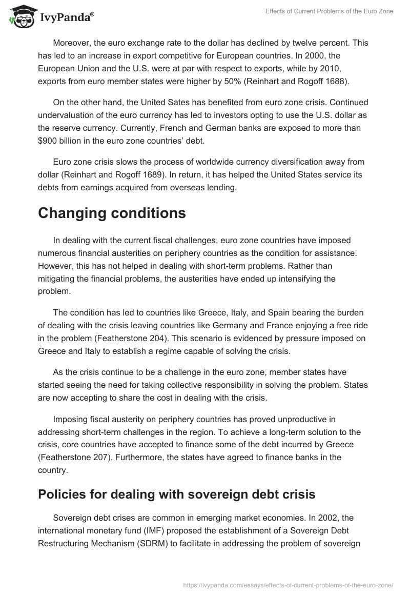 Effects of Current Problems of the Euro Zone. Page 3