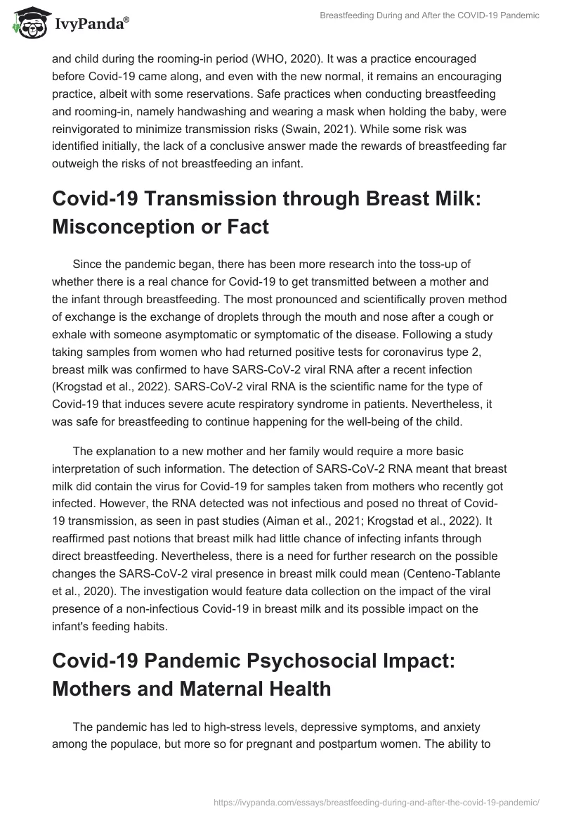 Breastfeeding During and After the COVID-19 Pandemic. Page 2