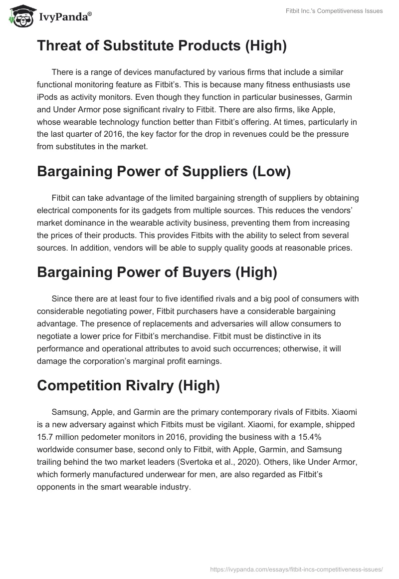 Fitbit Inc.'s Competitiveness Issues. Page 2
