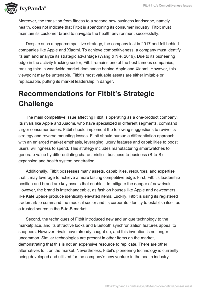 Fitbit Inc.'s Competitiveness Issues. Page 4