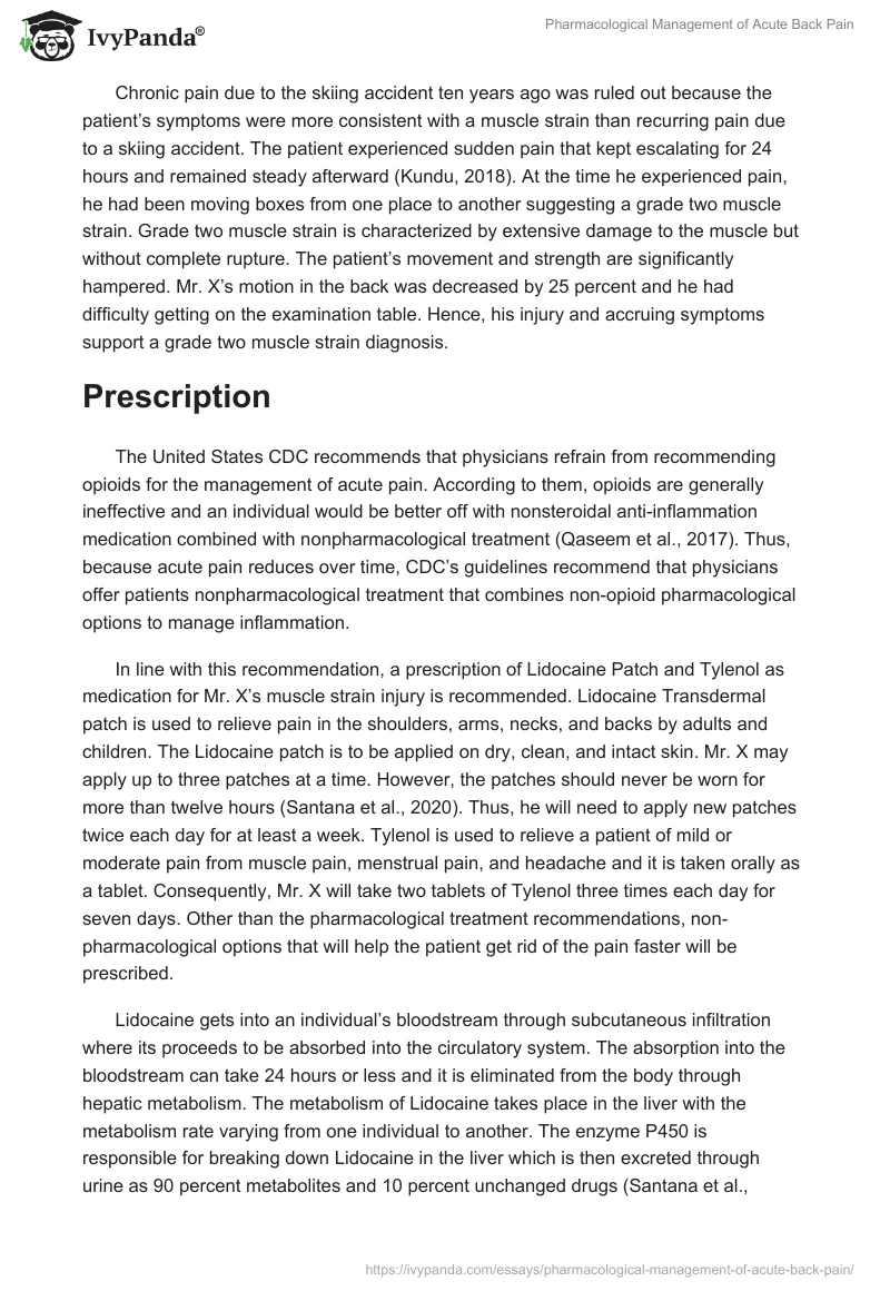 Pharmacological Management of Acute Back Pain. Page 2