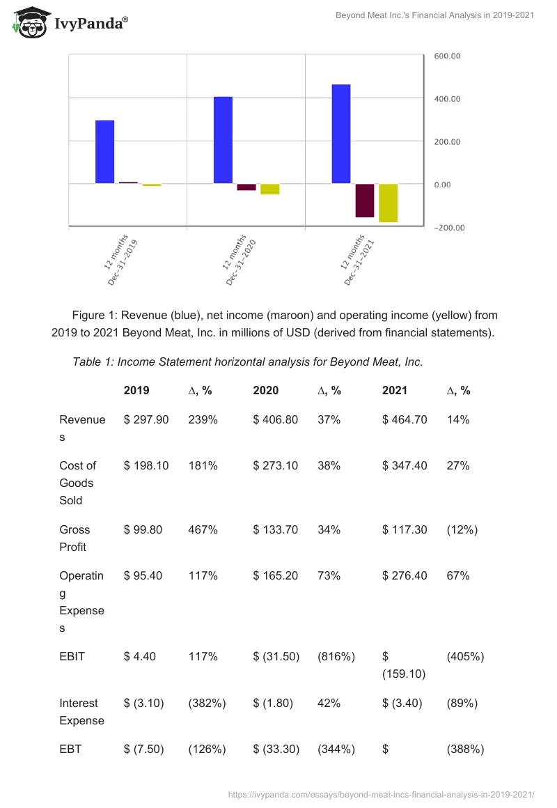 Beyond Meat Inc.'s Financial Analysis in 2019-2021. Page 2