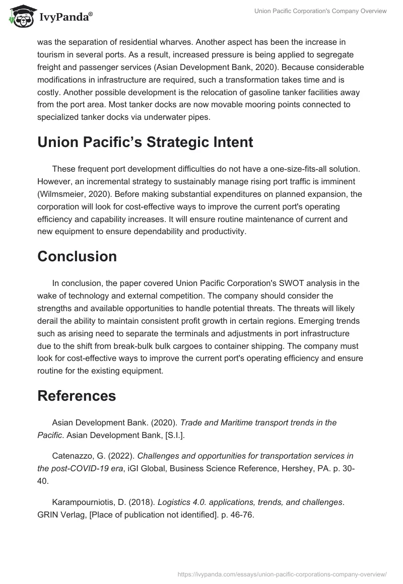 Union Pacific Corporation's Company Overview. Page 5