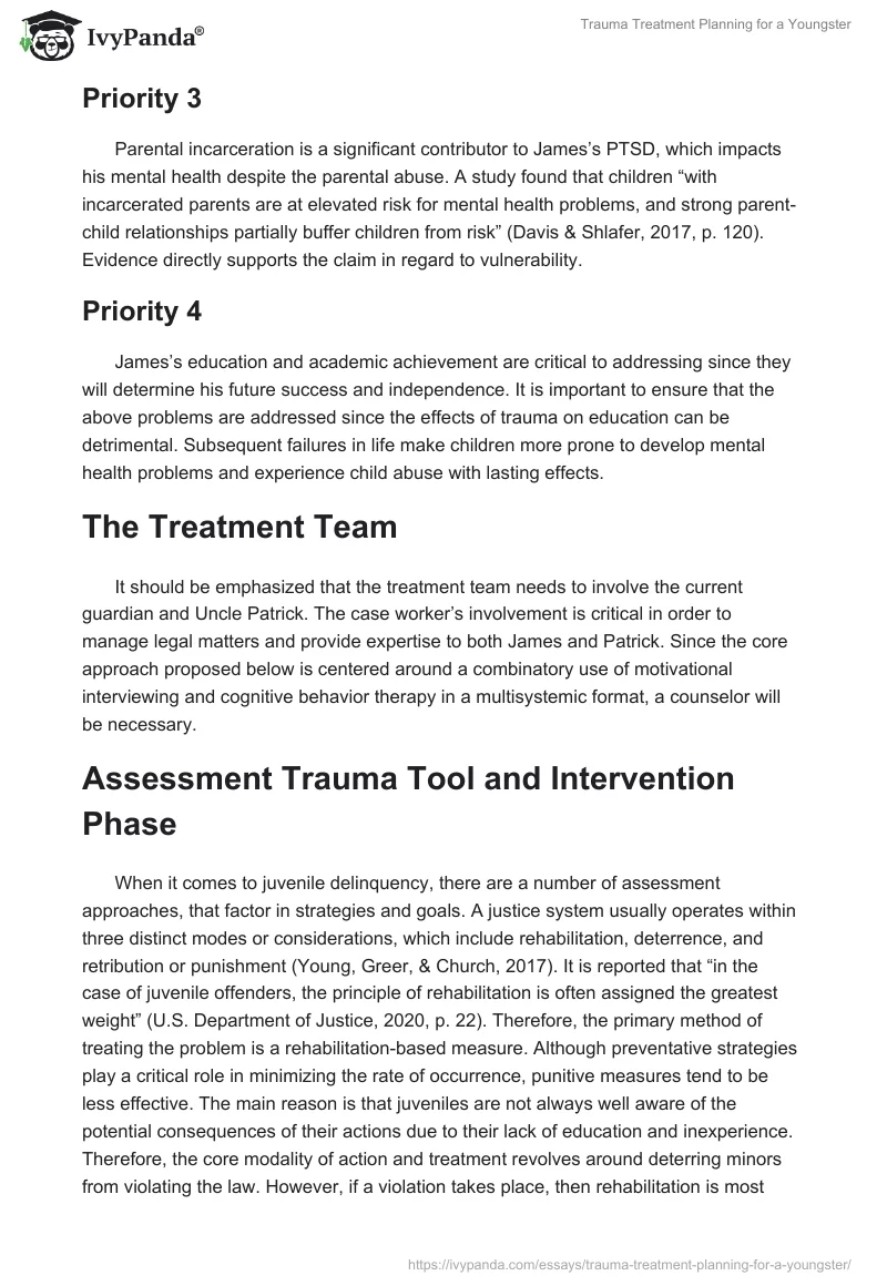 Trauma Treatment Planning for a Youngster. Page 2