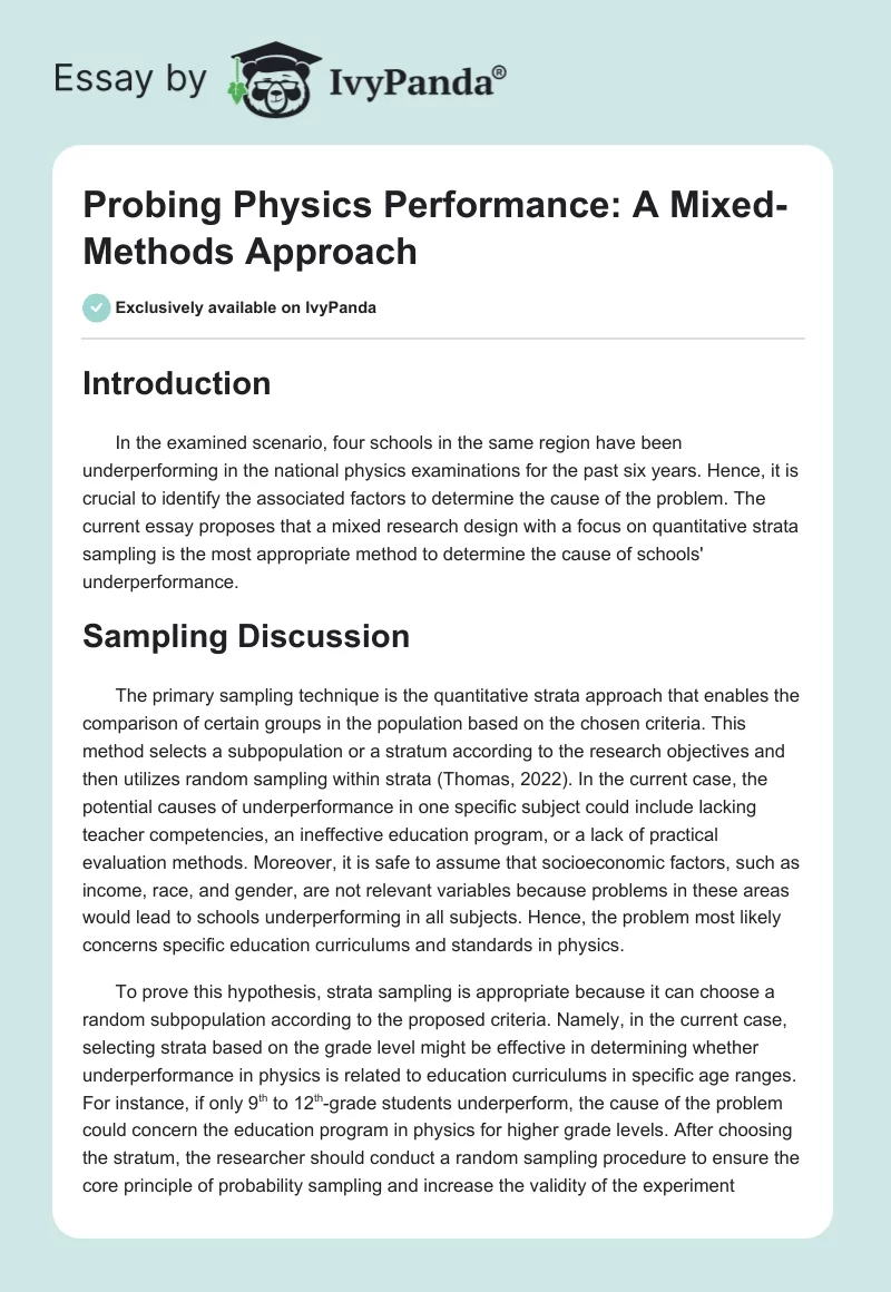 Probing Physics Performance: A Mixed-Methods Approach. Page 1