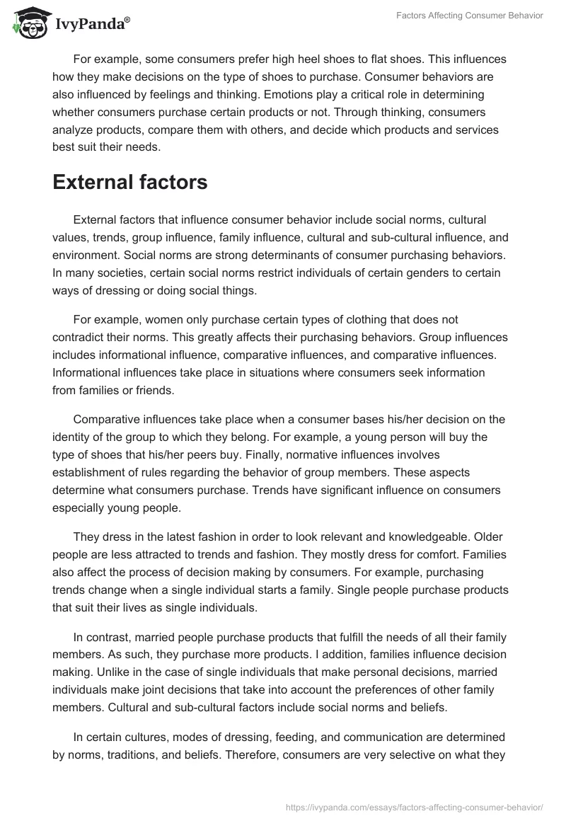 Factors Affecting Consumer Behavior. Page 2