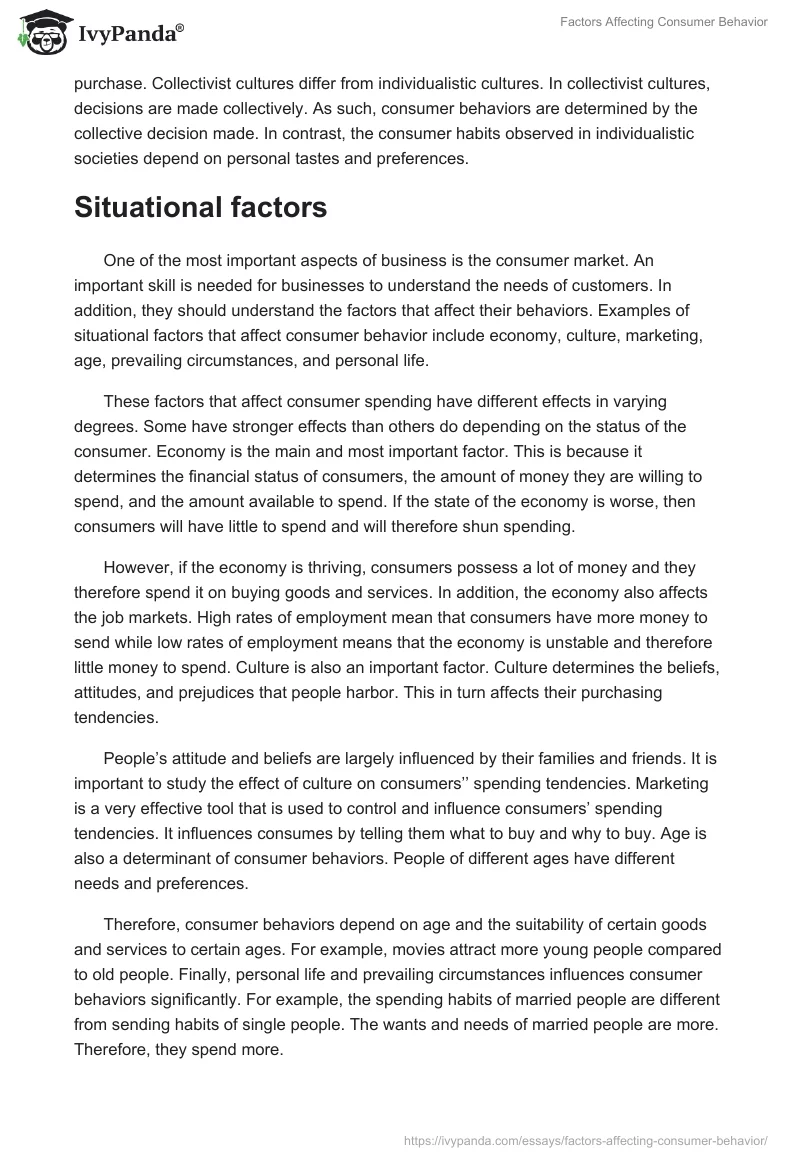 Factors Affecting Consumer Behavior. Page 3