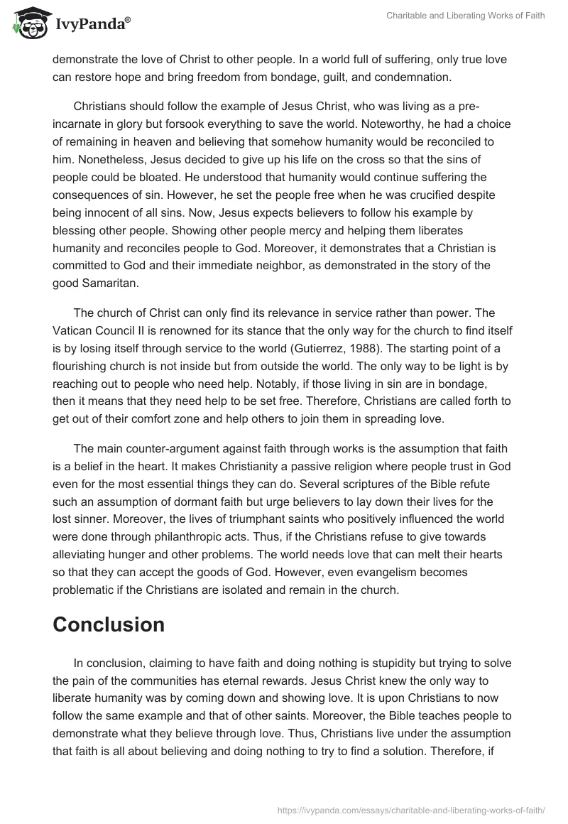 Charitable and Liberating Works of Faith. Page 2