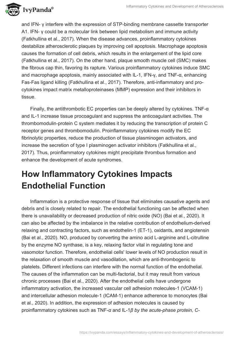 Inflammatory Cytokines and Development of Atherosclerosis. Page 2