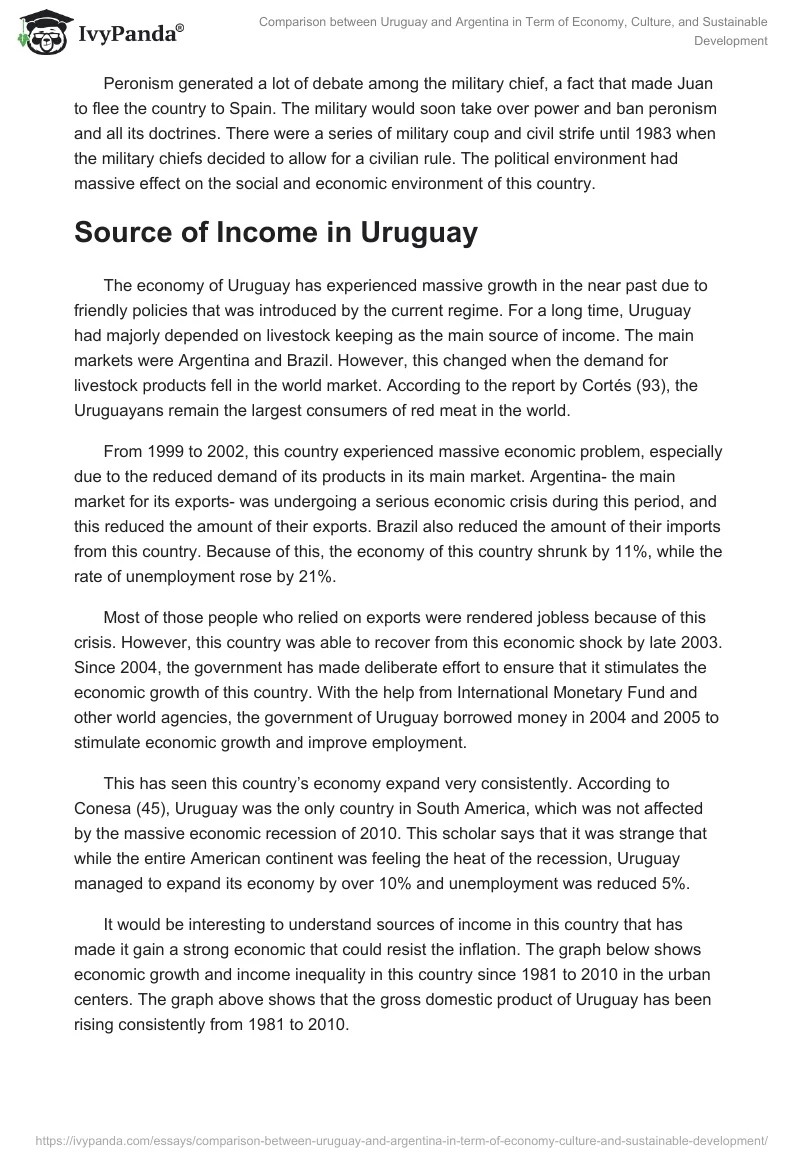 Comparison Between Uruguay and Argentina in Term of Economy, Culture, and Sustainable Development. Page 5