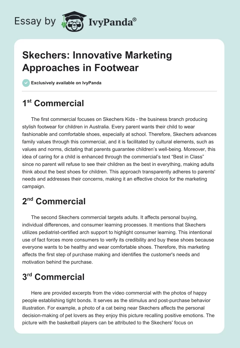 Skechers: Innovative Marketing Approaches in Footwear. Page 1