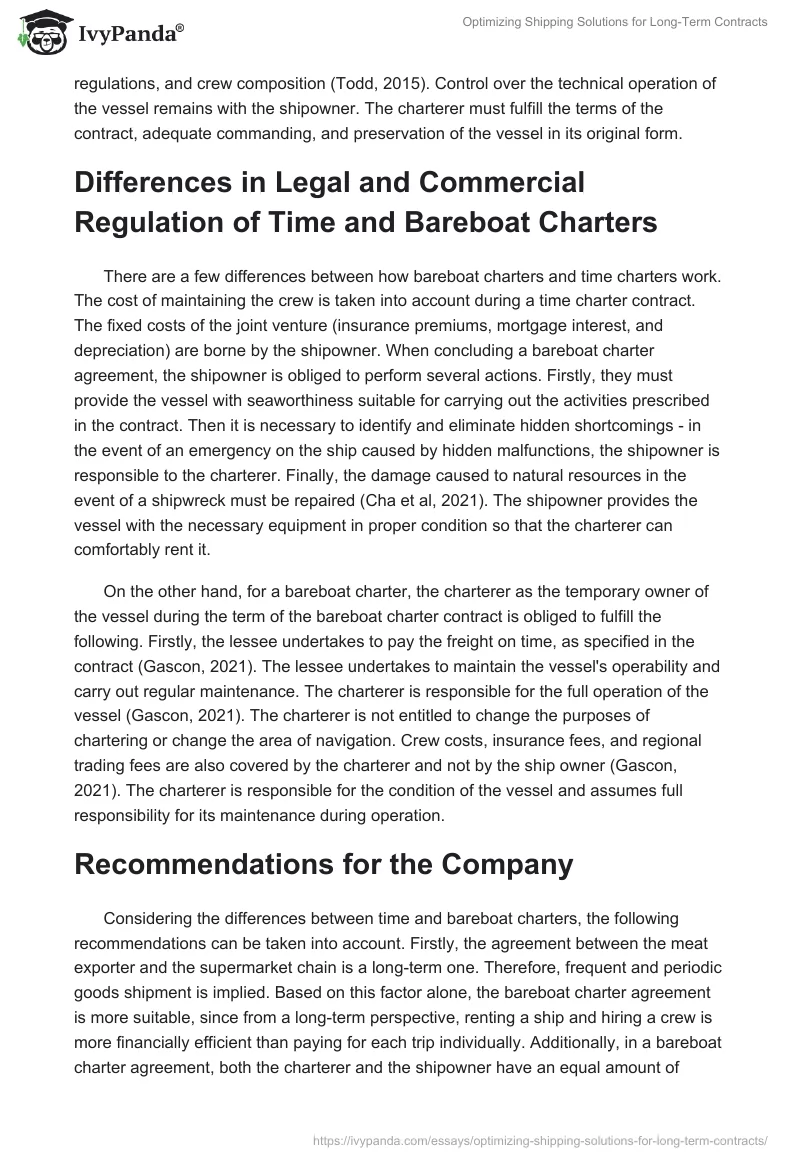 Optimizing Shipping Solutions for Long-Term Contracts. Page 2
