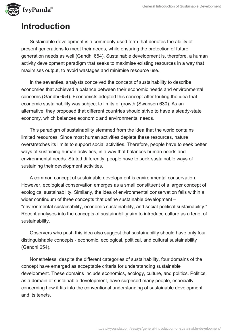General Introduction of Sustainable Development. Page 2