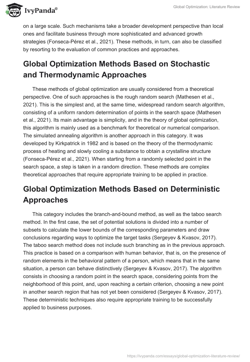 Global Optimization: Literature Review. Page 3