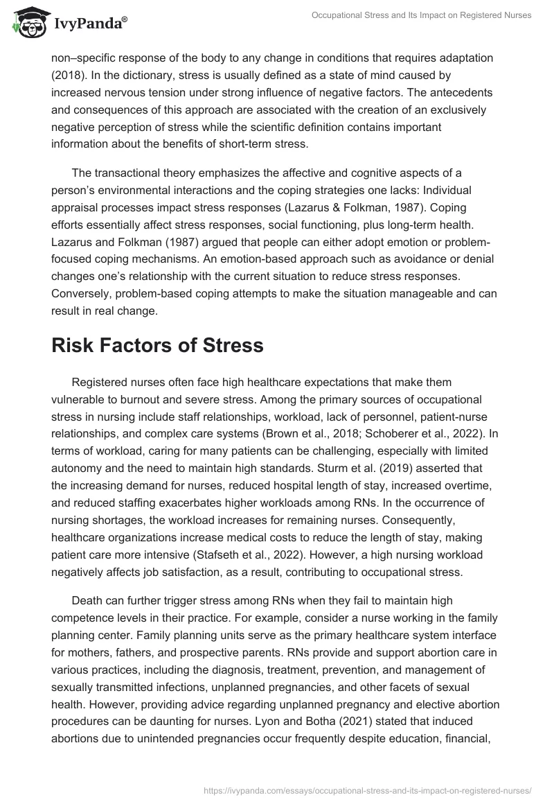 Occupational Stress and Its Impact on Registered Nurses. Page 3