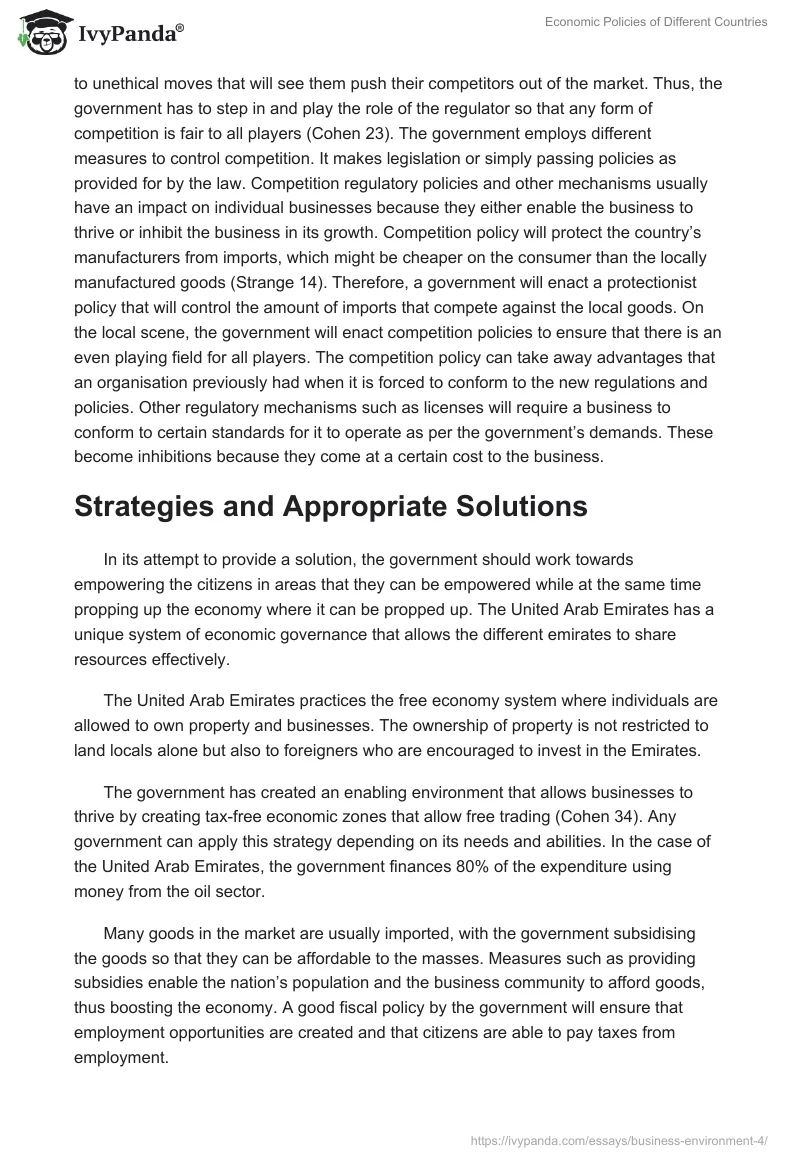 Economic Policies of Different Countries. Page 3