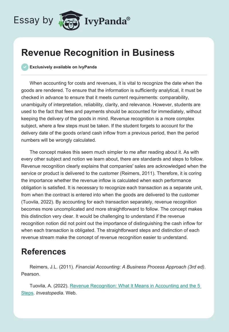 Revenue Recognition in Business. Page 1