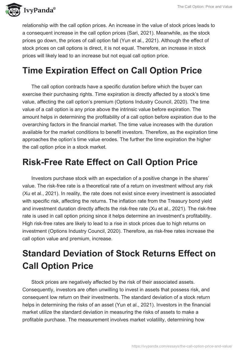 The Call Option: Price and Value. Page 2