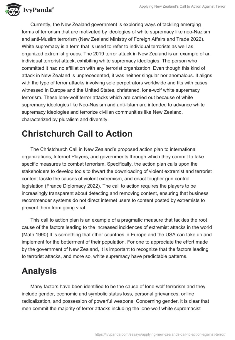 Applying New Zealand’s Call to Action Against Terror. Page 5