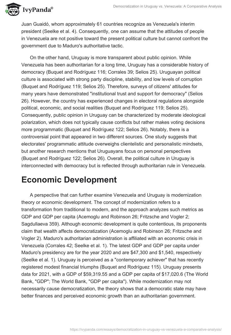 Democratization in Uruguay vs. Venezuela: A Comparative Analysis. Page 2