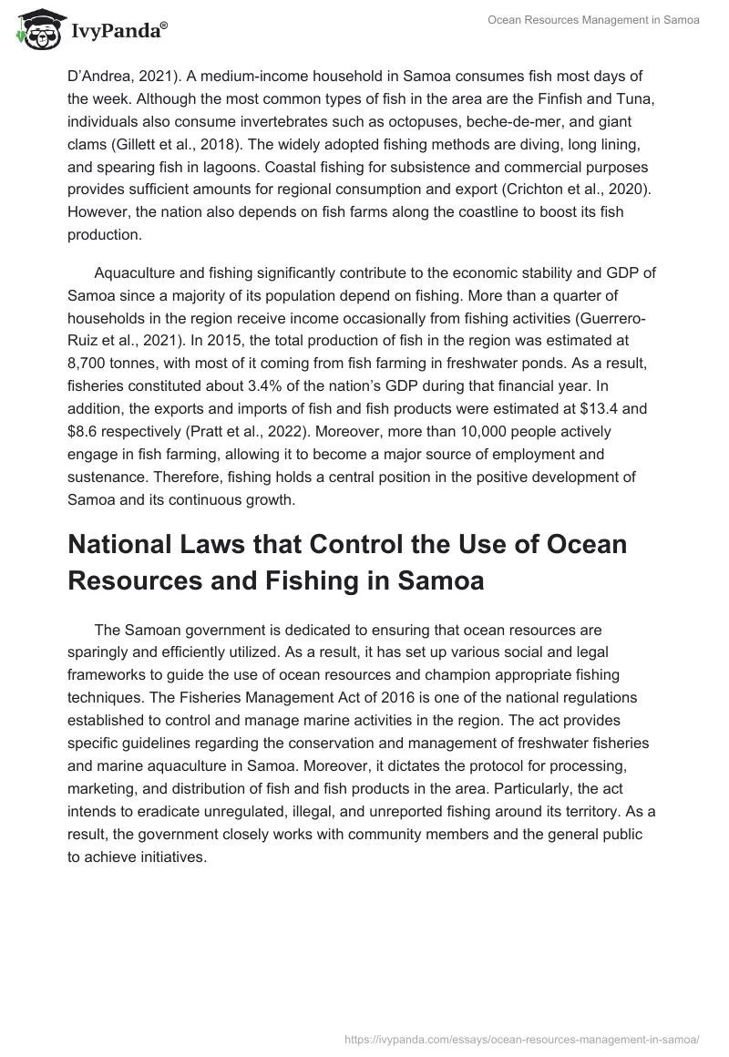 Ocean Resources Management in Samoa. Page 2