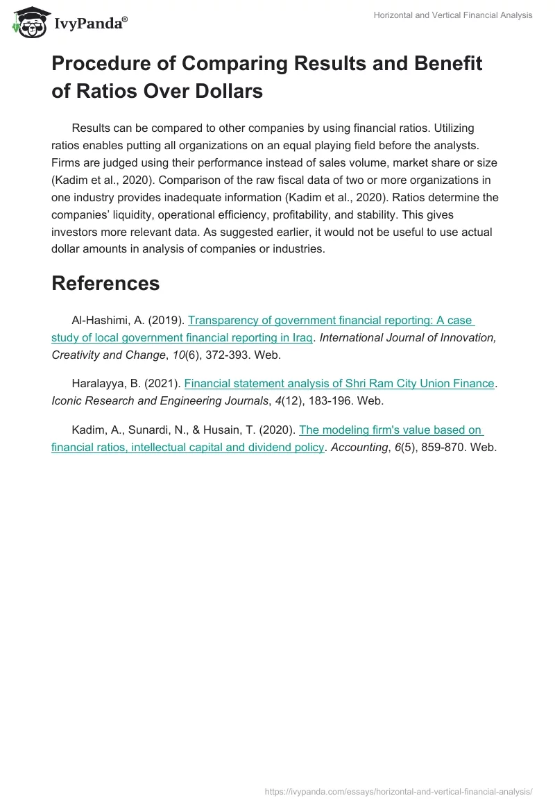 Horizontal and Vertical Financial Analysis. Page 2