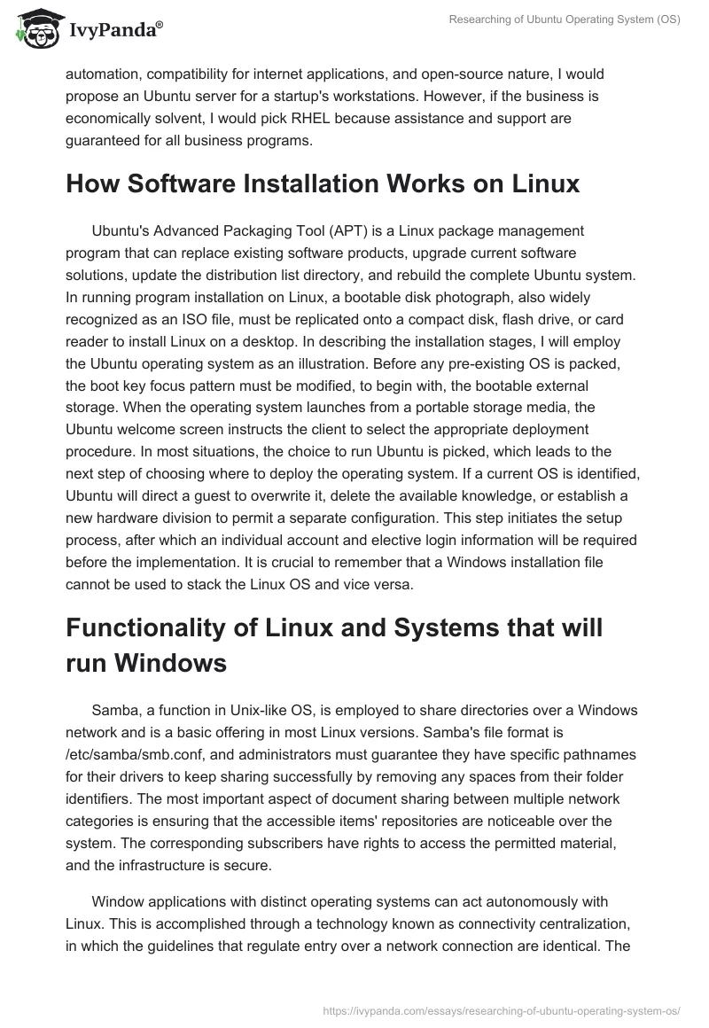 Researching of Ubuntu Operating System (OS). Page 5
