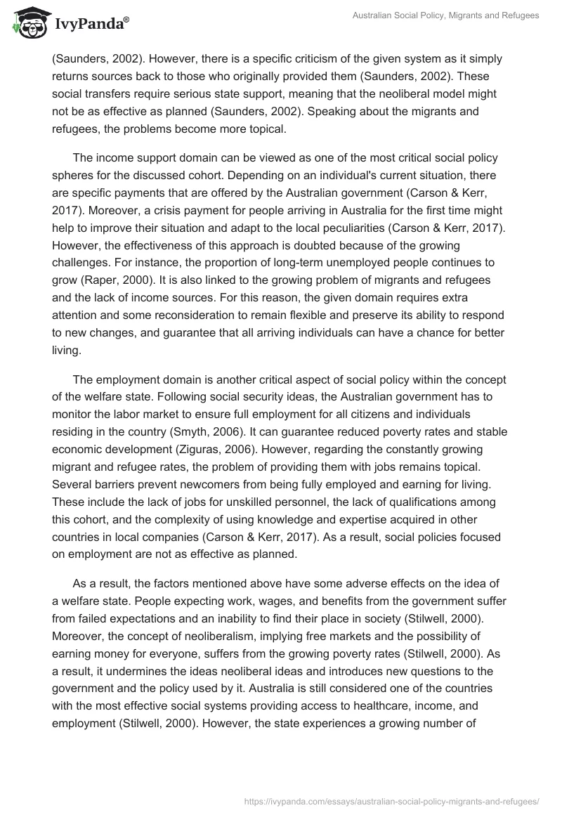 Australian Social Policy, Migrants and Refugees. Page 3