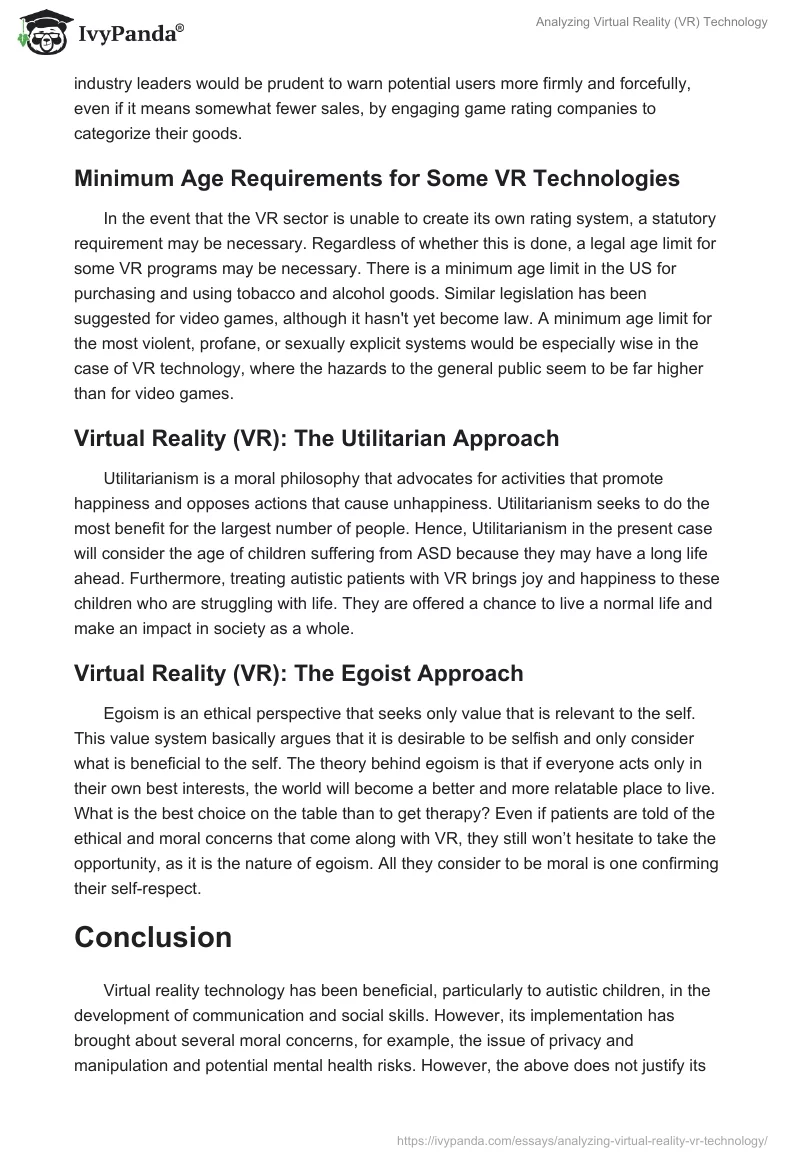 Analyzing Virtual Reality (VR) Technology. Page 3