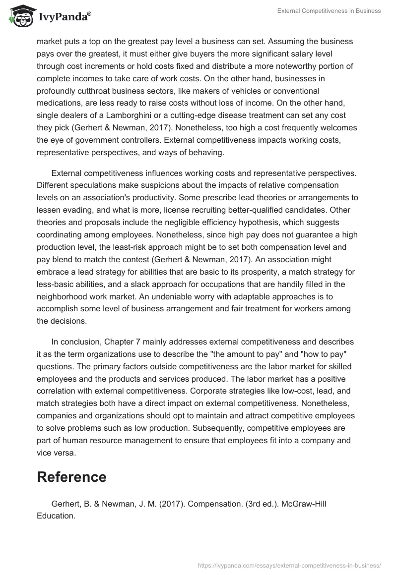 External Competitiveness in Business. Page 3