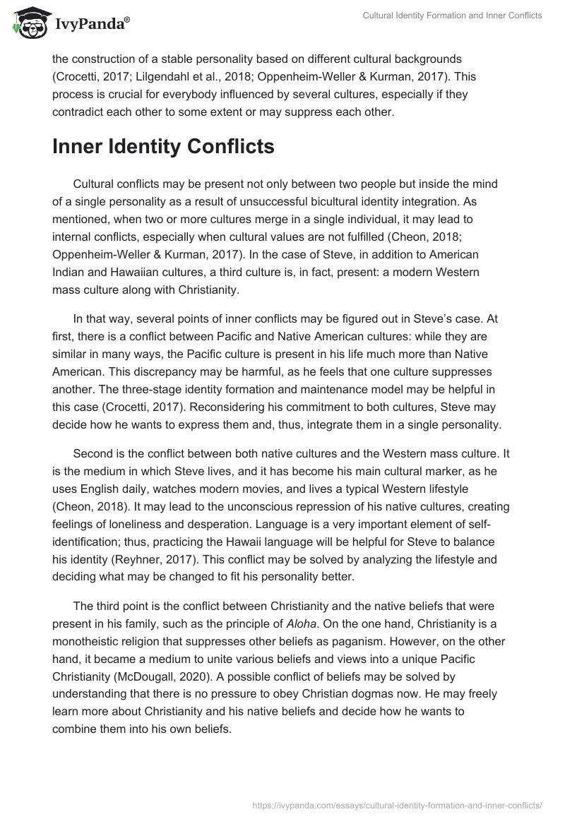 Cultural Identity Formation and Inner Conflicts. Page 3