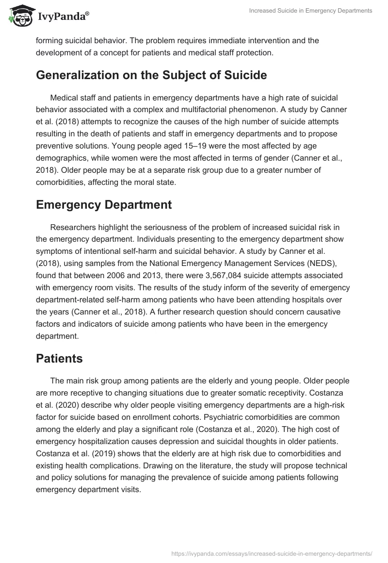 Increased Suicide in Emergency Departments. Page 3