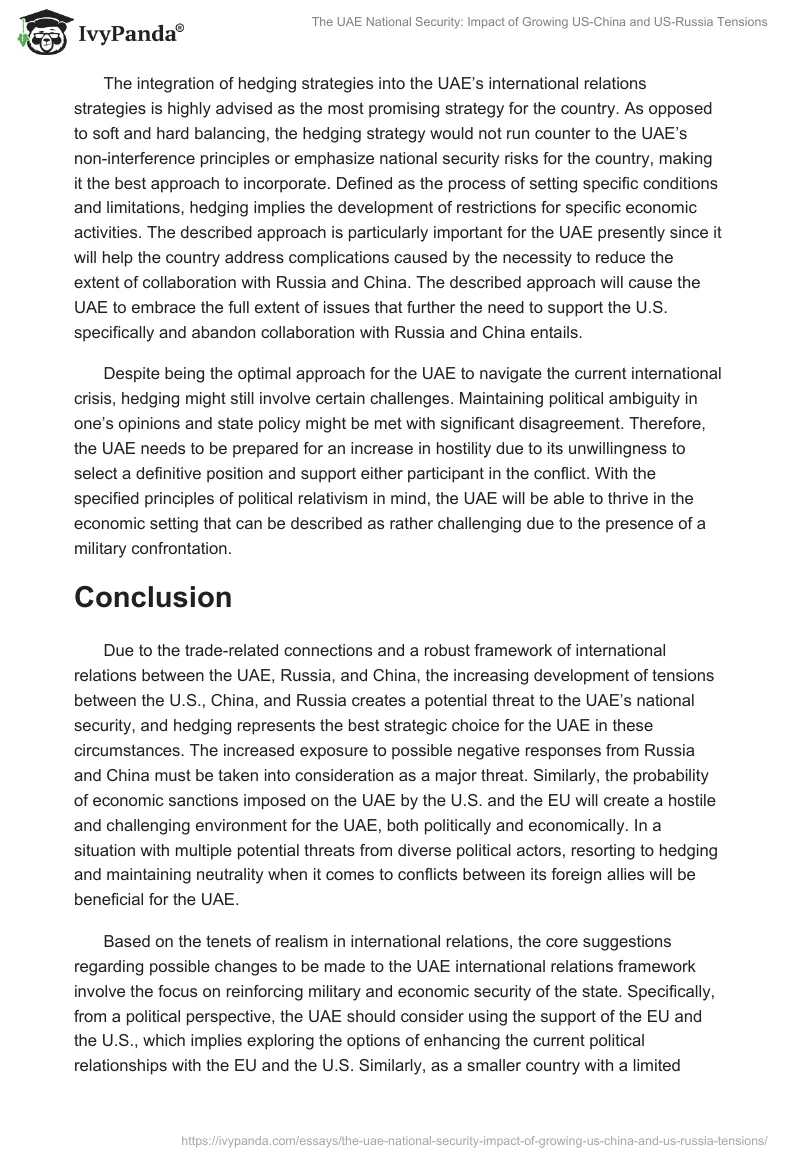 The UAE National Security: Impact of Growing US-China and US-Russia Tensions. Page 4
