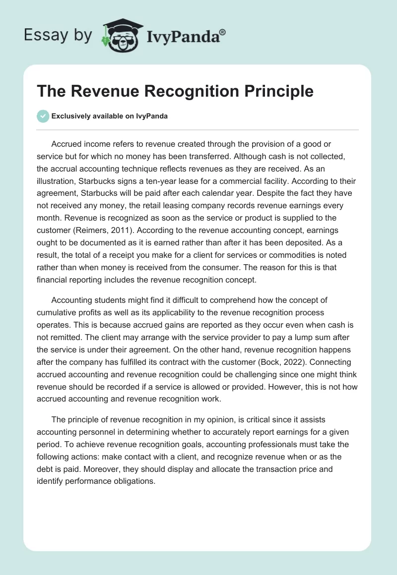 The Revenue Recognition Principle. Page 1