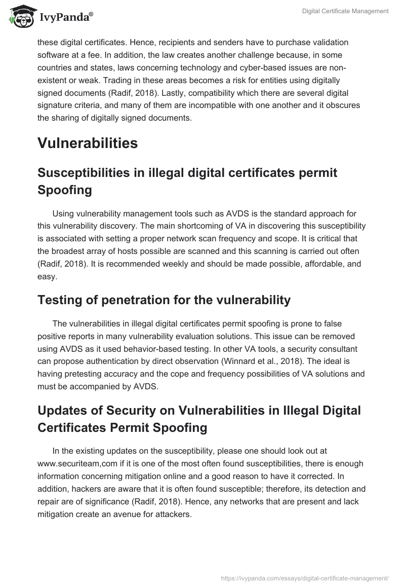 Digital Certificate Management. Page 5