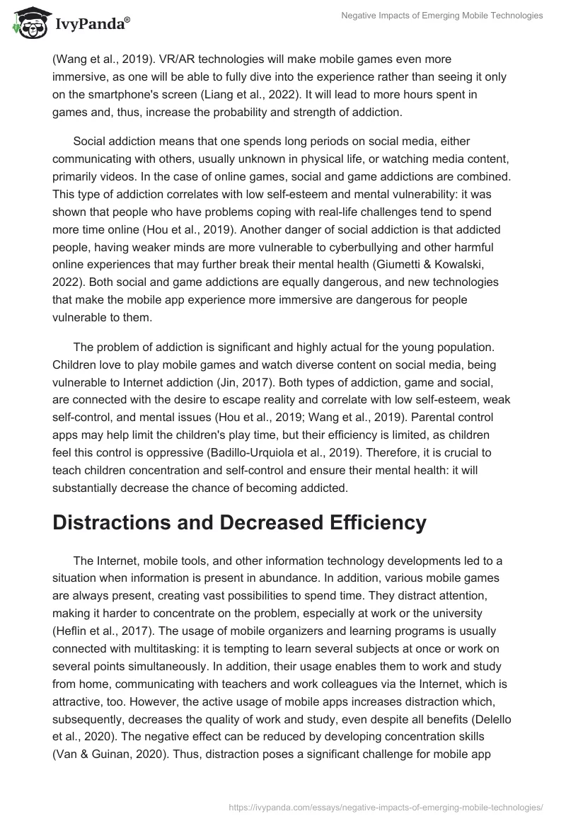 Negative Impacts of Emerging Mobile Technologies. Page 3