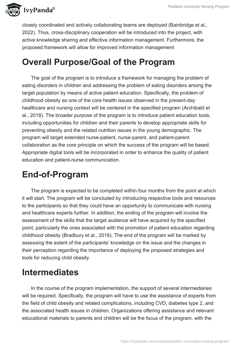 Pediatric University Nursing Program. Page 2