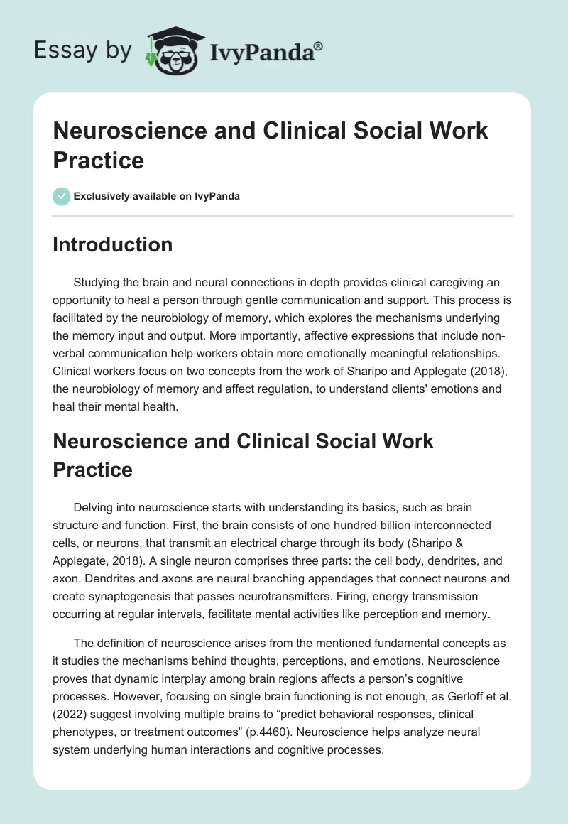 Neuroscience and Clinical Social Work Practice. Page 1