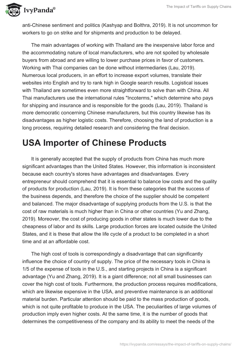The Impact of Tariffs on Supply Chains. Page 5