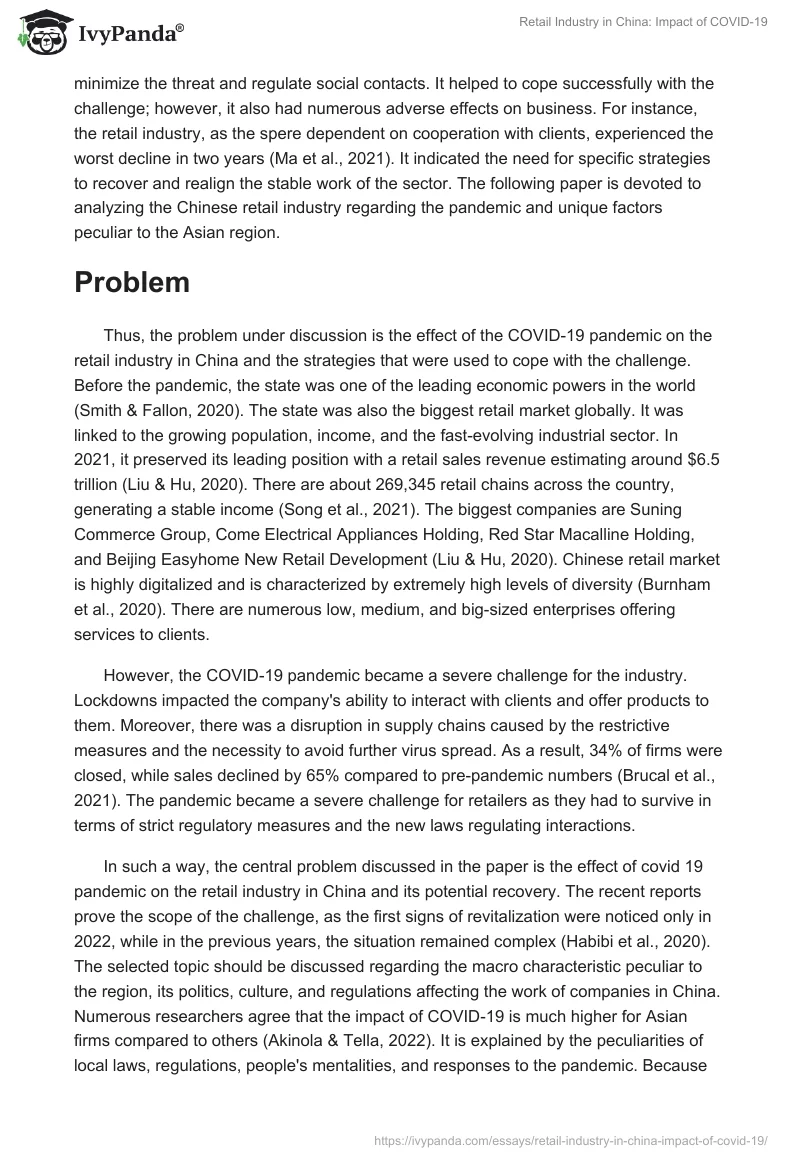 Retail Industry in China: Impact of COVID-19. Page 2