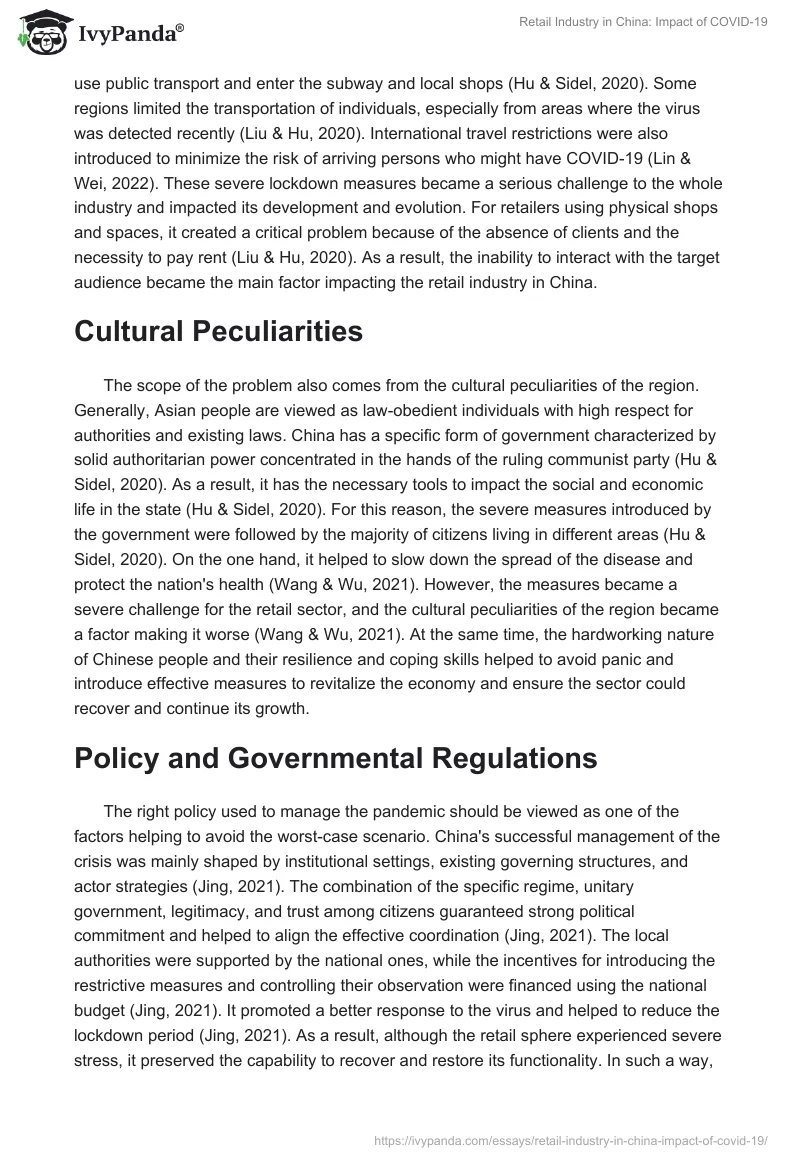 Retail Industry in China: Impact of COVID-19. Page 5