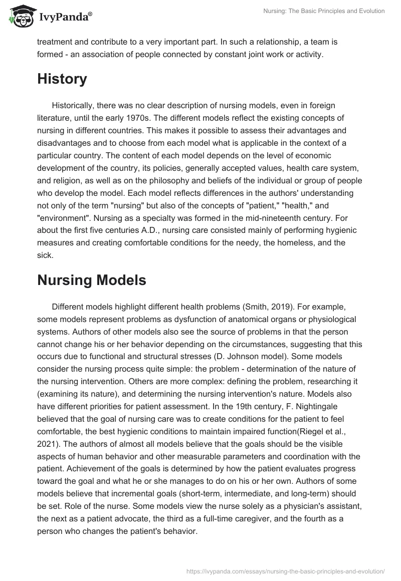 Nursing: The Basic Principles and Evolution. Page 2