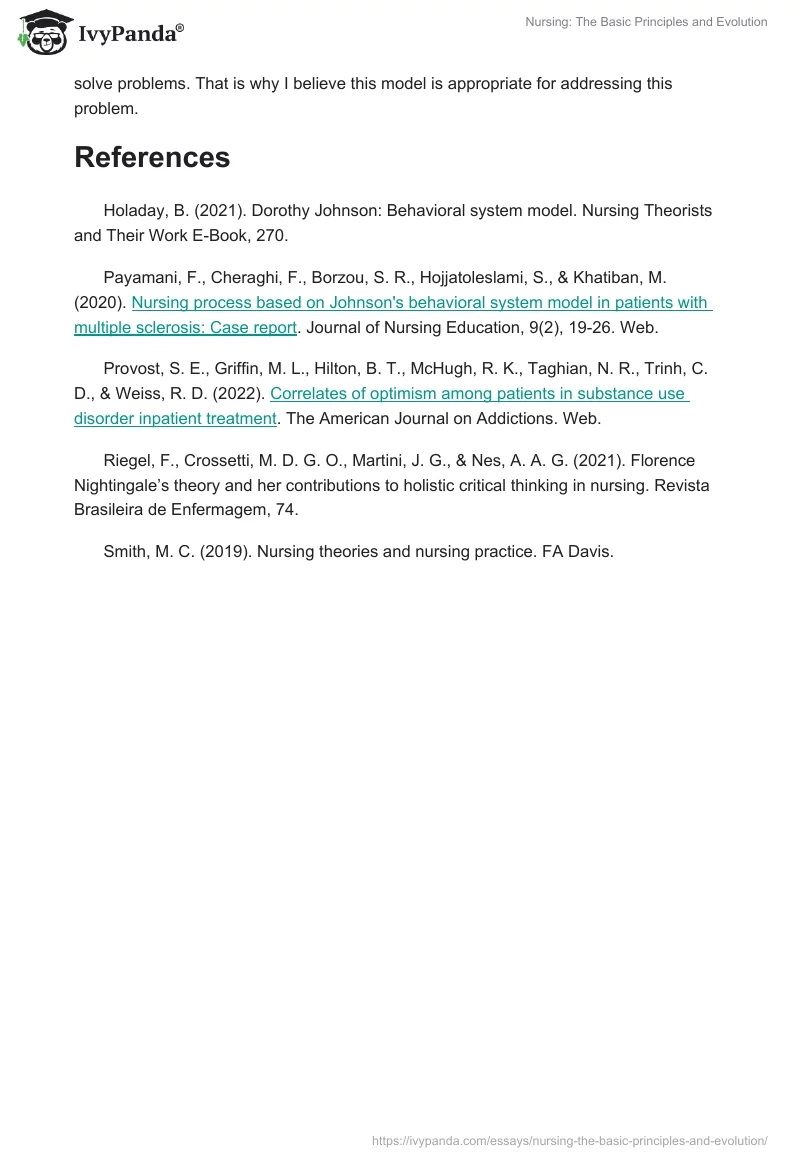 Nursing: The Basic Principles and Evolution. Page 5