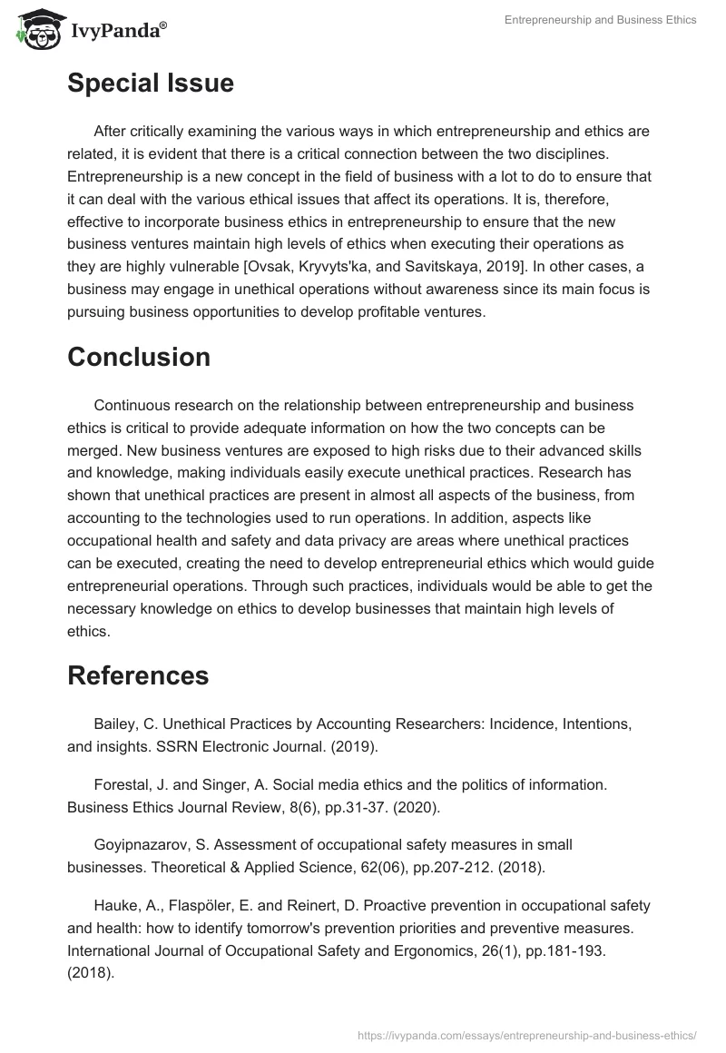 Entrepreneurship and Business Ethics. Page 5
