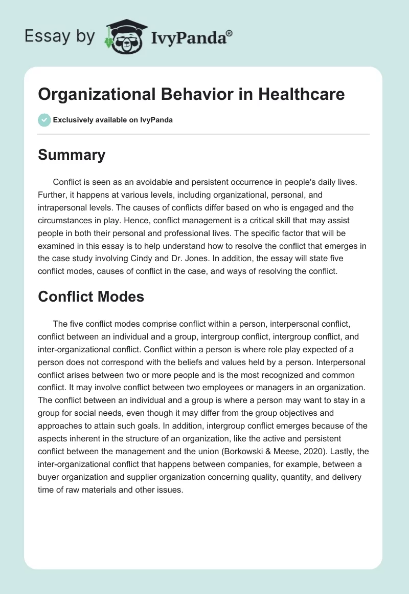 Organizational Behavior in Healthcare. Page 1
