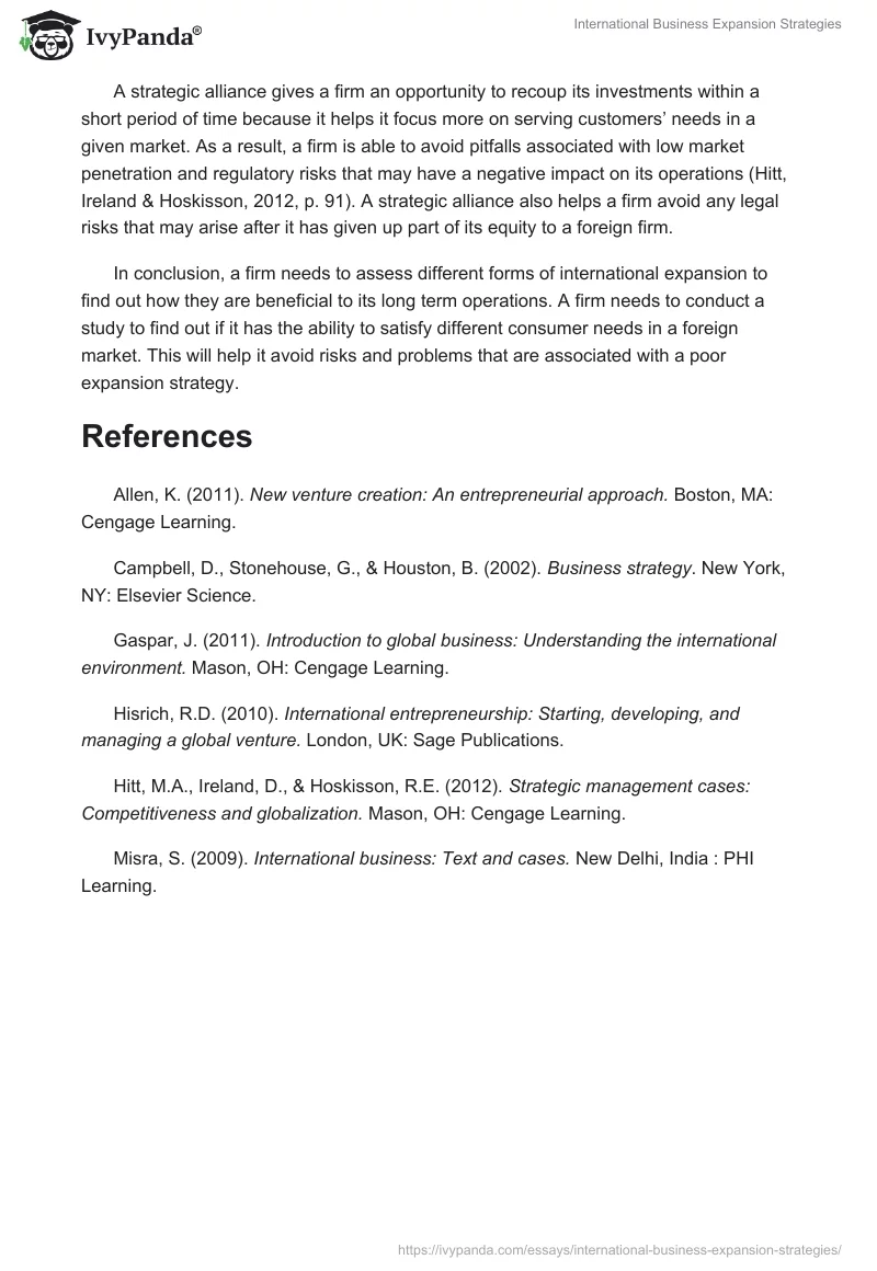 International Business Expansion Strategies. Page 4