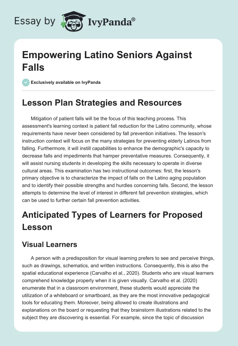 Empowering Latino Seniors Against Falls. Page 1