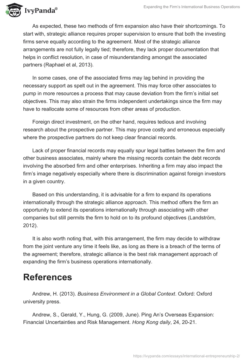 Expanding the Firm’s International Business Operations. Page 4