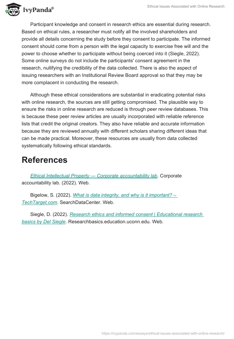 Ethical Issues Associated with Online Research. Page 2